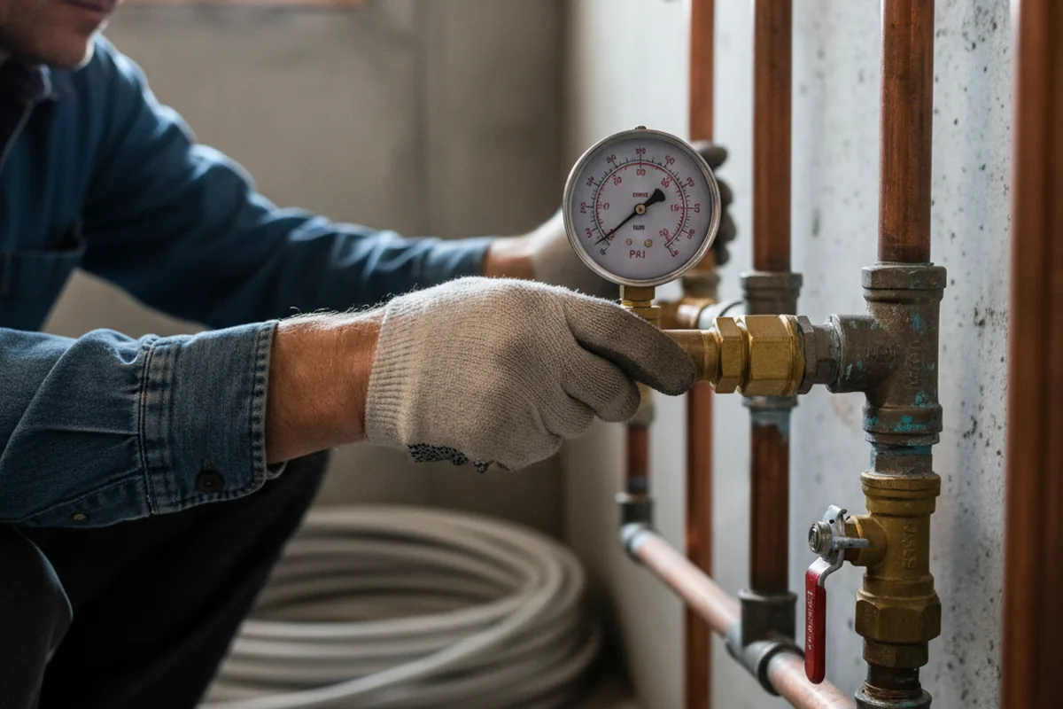 Pressure testing a repaired line during Water Line Repair in Tremont City